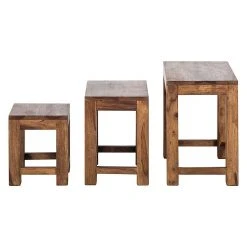 Ars Natura Beistelltisch Ohio (3er-Set) - Sheesham massiv -Wohnzimmermöbel boutique en ligne ohio beistelltisch 3er set holz sheesham massivholz 1428618