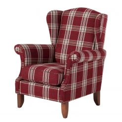 Max Winzer Ohrensessel Verita - Strukturstoff - Rot kariert