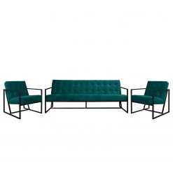 Jack & Alice Polstergarnitur Charm I - Microfaser (3-1-1) - Petrol