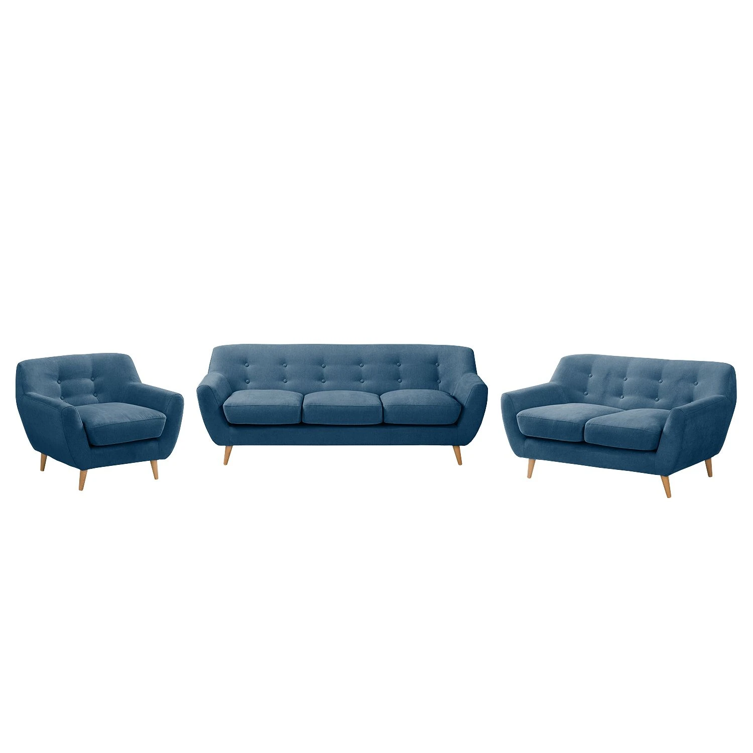 Mørteens Polstergarnitur Rometta (3-2-1) - Jeansblau 1 Mørteens Polstergarnitur Rometta (3-2-1) - Jeansblau