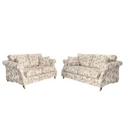 Maison Belfort Polstergarnitur Rosehearty (3-2) - Webstoff - Creme / Rose