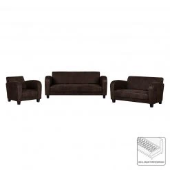 Ars manufacti Polstergarnitur Tullow (3-2-1) - Antiklederoptik Dunkelbraun