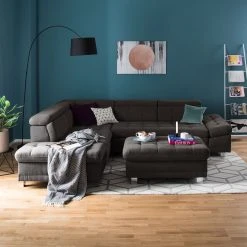 Loftscape Polsterhocker Ayna - Microfaser -Wohnzimmermöbel boutique en ligne polsterhocker ayna microfaser braungrau 4947748