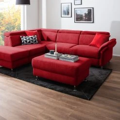 Fredriks Polsterhocker Calang Webstoff - Rot -Wohnzimmermöbel boutique en ligne polsterhocker calang webstoff rot 4645152