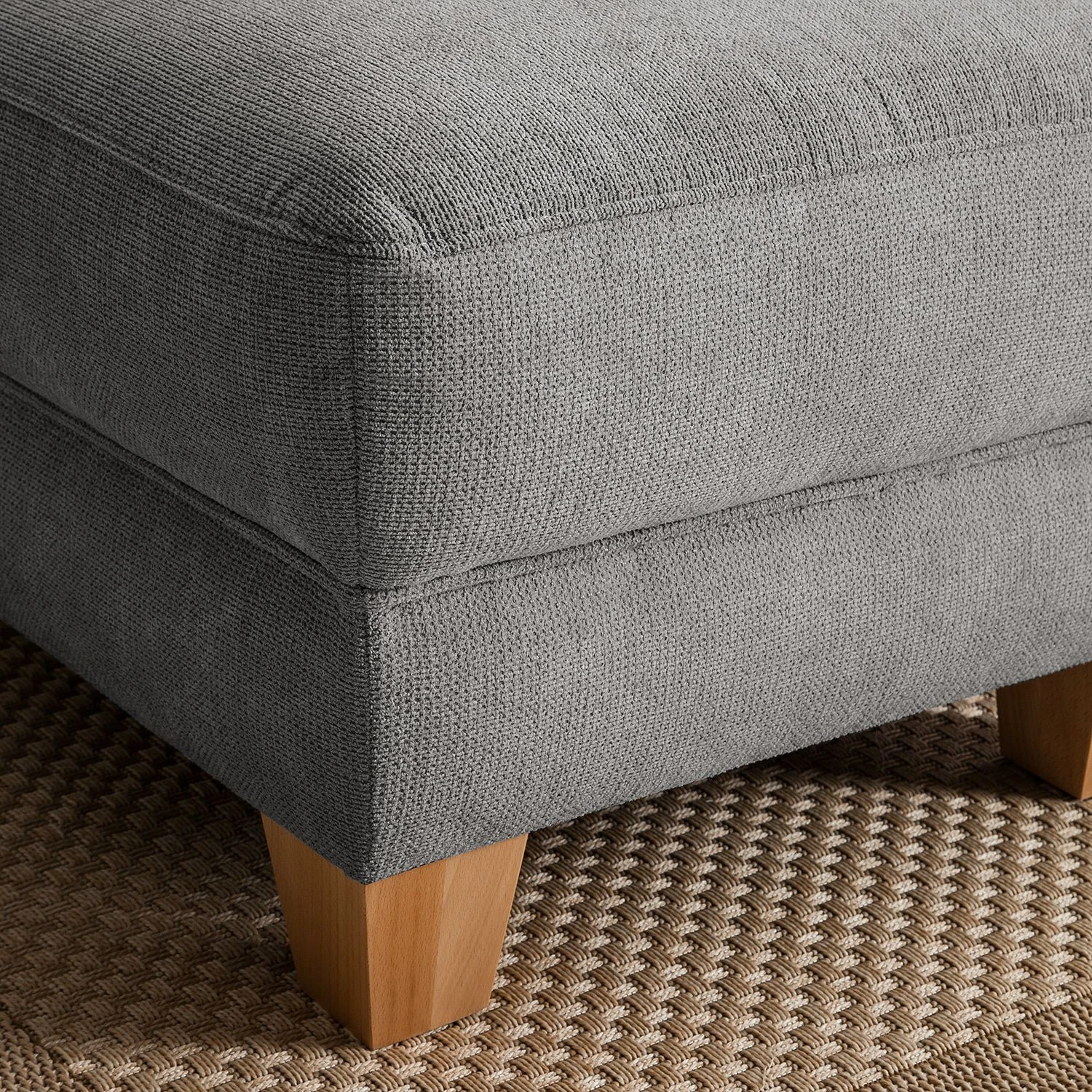 Ars Natura Polsterhocker Cebu Webstoff - Grau 4 Ars Natura Polsterhocker Cebu Webstoff - Grau – Bild 4