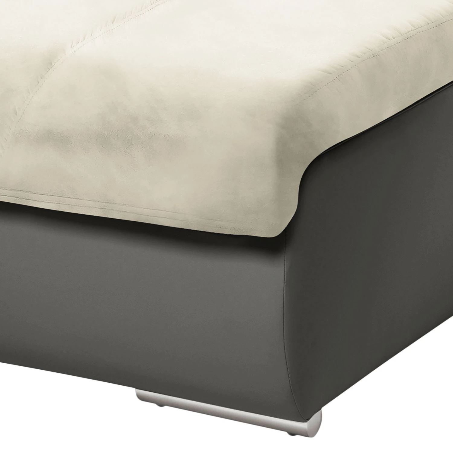 Cotta Polsterhocker Delsbo - Kunstleder / Microfaser - Dunkelgrau / Weiß 3 Cotta Polsterhocker Delsbo - Kunstleder / Microfaser - Dunkelgrau / Weiß – Bild 3