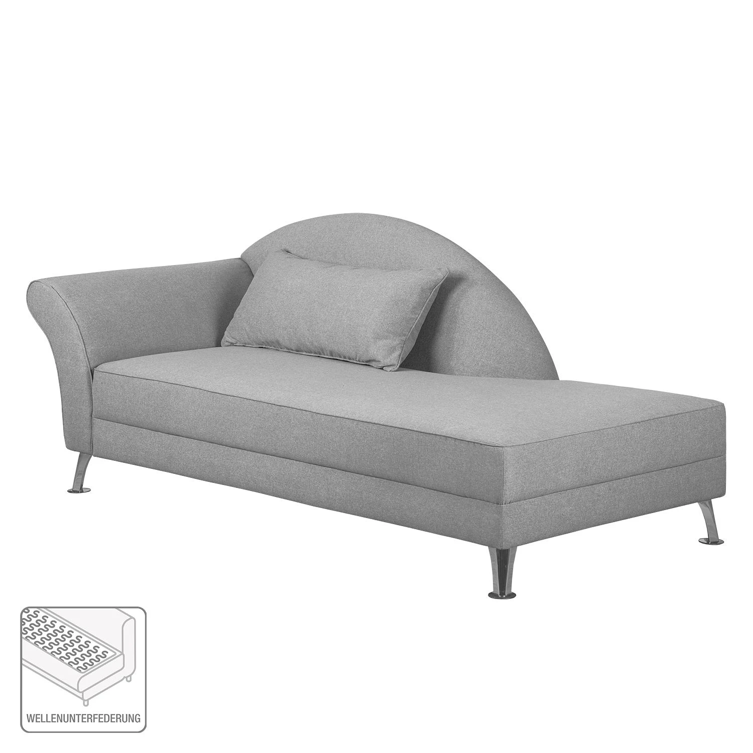 Loftscape Recamiere Kendale II Webstoff - Grau - Armlehne davorstehend links 2 Loftscape Recamiere Kendale II Webstoff - Grau - Armlehne davorstehend links – Bild 2