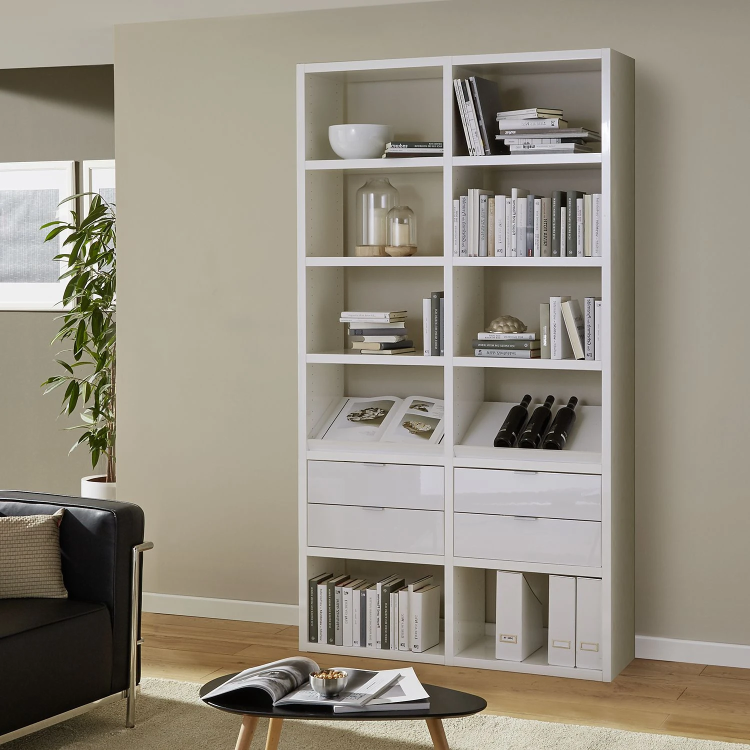 Fredriks Regal Concept IX - Hochglanz Weiß 2 Fredriks Regal Concept IX - Hochglanz Weiß – Bild 2