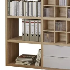 Fredriks Regal Concept V - Eiche Dekor / Hochglanz Weiß -Wohnzimmermöbel boutique en ligne regal concept v eiche dekor hochglanz weiss 1993906