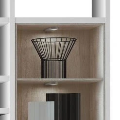 Fredriks Regal Emporior II - Weiß / Eiche Sonoma Dekor - Mit Beleuchtung -Wohnzimmermöbel boutique en ligne regal emporior ii weiss sonoma eiche dekor 289562