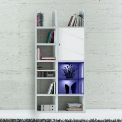 Loftscape Regal Emporior IV - Hochglanz Weiß / Eiche Sonoma Dekor - Mit Beleuchtung 6 Loftscape Regal Emporior IV - Hochglanz Weiß / Eiche Sonoma Dekor - Mit Beleuchtung -Wohnzimmermöbel boutique en ligne regal emporior iv rgb led beleuchtung hochglanz weiss eiche sonoma dekor 3398077