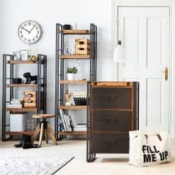 Ars manufacti Kommode Manchester - Akazie teilmassiv / Metall - Akazie / Anthrazit -Wohnzimmermöbel boutique en ligne regal manchester i akazie massiv metall 4873020 1