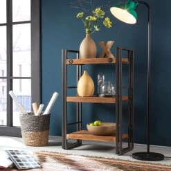 Ars manufacti Regal Manchester III - Akazie massiv / Metall - Akazie / Anthrazit -Wohnzimmermöbel boutique en ligne regal manchester iii akazie massiv metall 2953537