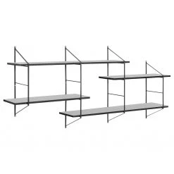 Mørteens Regal Oxbow I - Paulownia massiv / Metall - Paulownia Schwarz