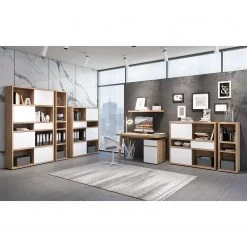 Fredriks Regal Rya II - Balkeneiche Dekor - Höhe: 113 cm -Wohnzimmermöbel boutique en ligne regal rya i hochglanz weiss 113 cm 5235780