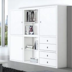 Loftscape Regalwand Emporior VI - Weiß -Wohnzimmermöbel boutique en ligne regalwand emporior vi inkl beleuchtung weiss 1555490