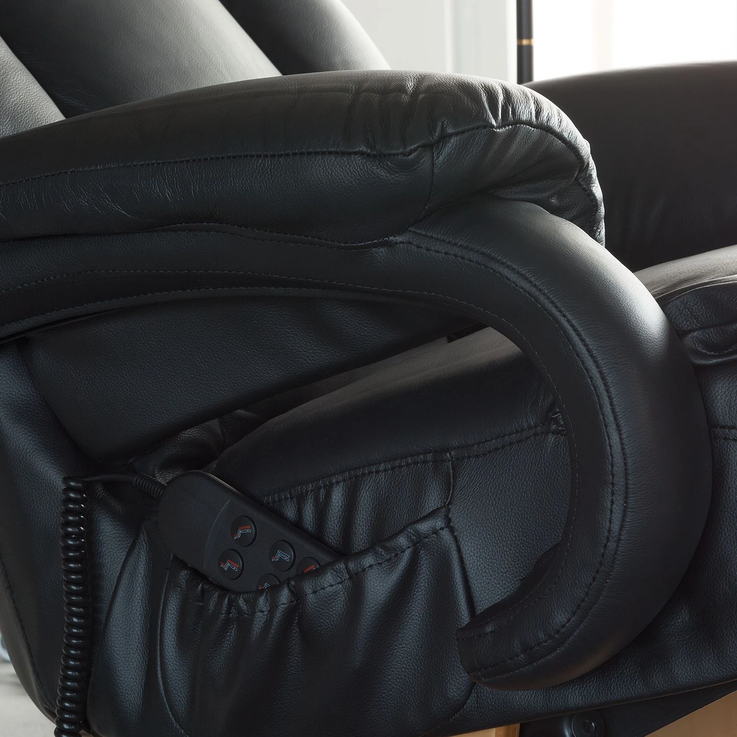 Modoform Relaxsessel Casey - Echtleder/Kunstleder Schwarz 5 Modoform Relaxsessel Casey - Echtleder/Kunstleder Schwarz – Bild 5