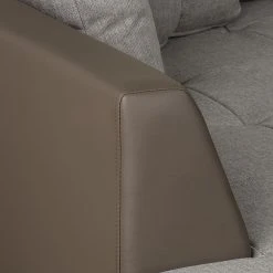 Roomscape Ecksofa Tosya - Kunstleder Taupe/Strukturstoff Grau - Ottomane davorstehend links -Wohnzimmermöbel boutique en ligne ropez diva ecke 2014 04 10 2 389165