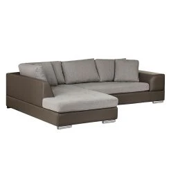 Roomscape Ecksofa Tosya - Kunstleder Taupe/Strukturstoff Grau - Ottomane davorstehend links -Wohnzimmermöbel boutique en ligne ropez diva ecke 2014 04 10 2 389185