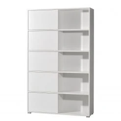 Schiebetürenregal Mingle I - Weiß / Eiche Sonoma Dekor -Wohnzimmermöbel boutique en ligne schiebetuerenregal mingle i weiss eiche sonoma dekor 5029092