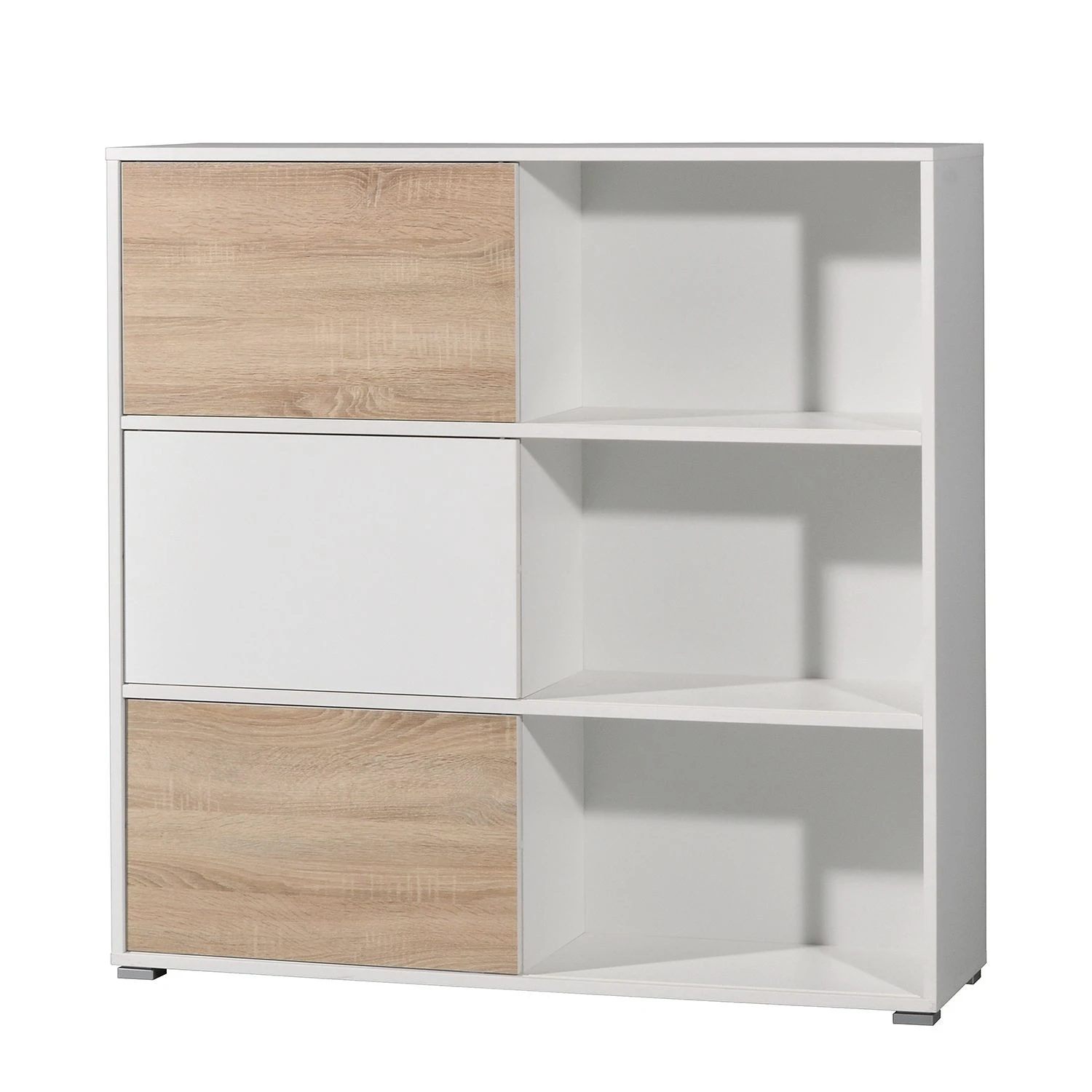 Germania Schiebetürenregal Mingle II - Weiß/Eiche Sonoma Dekor 1 Germania Schiebetürenregal Mingle II - Weiß/Eiche Sonoma Dekor