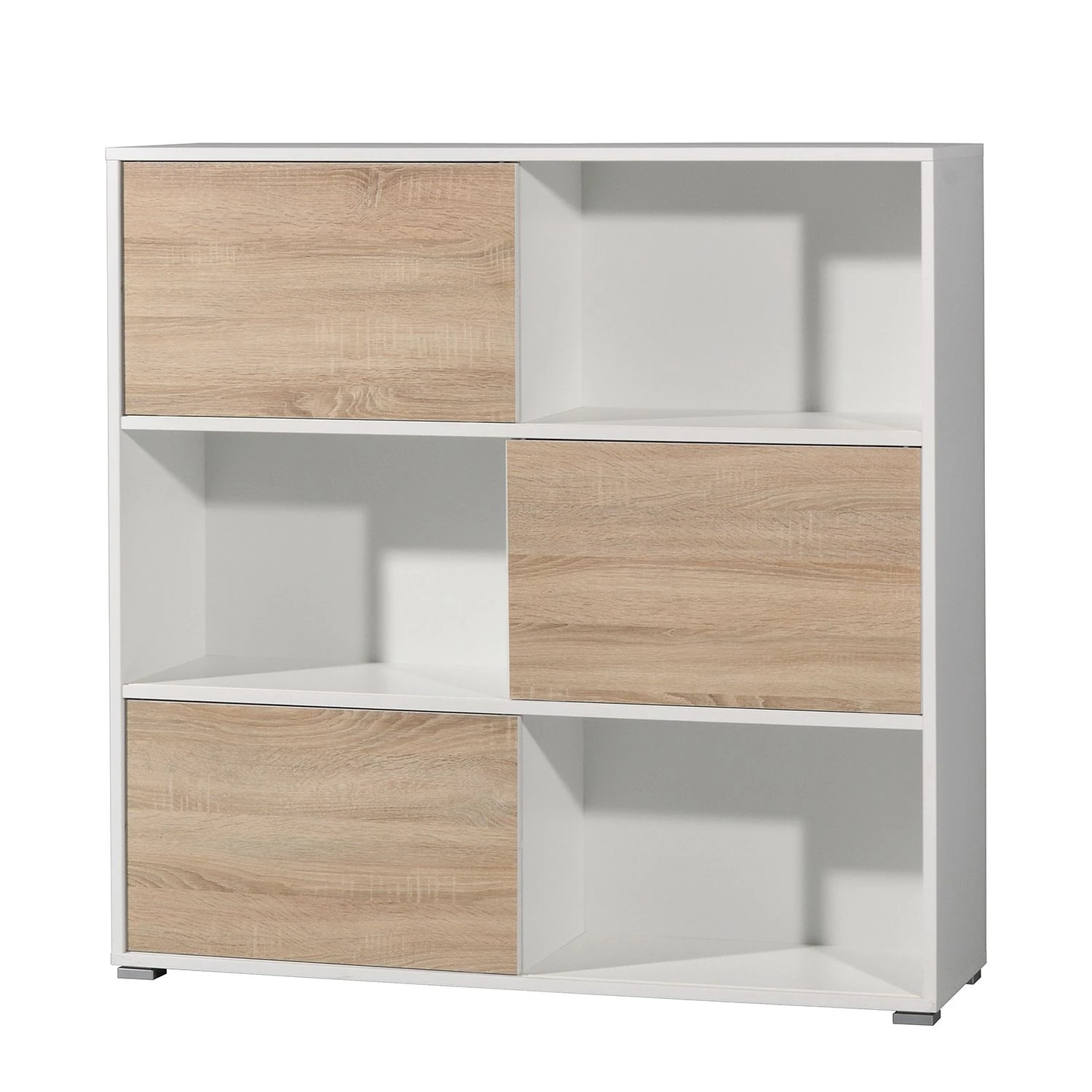 Germania Schiebetürenregal Mingle II - Weiß/Eiche Sonoma Dekor 7 Germania Schiebetürenregal Mingle II - Weiß/Eiche Sonoma Dekor – Bild 7