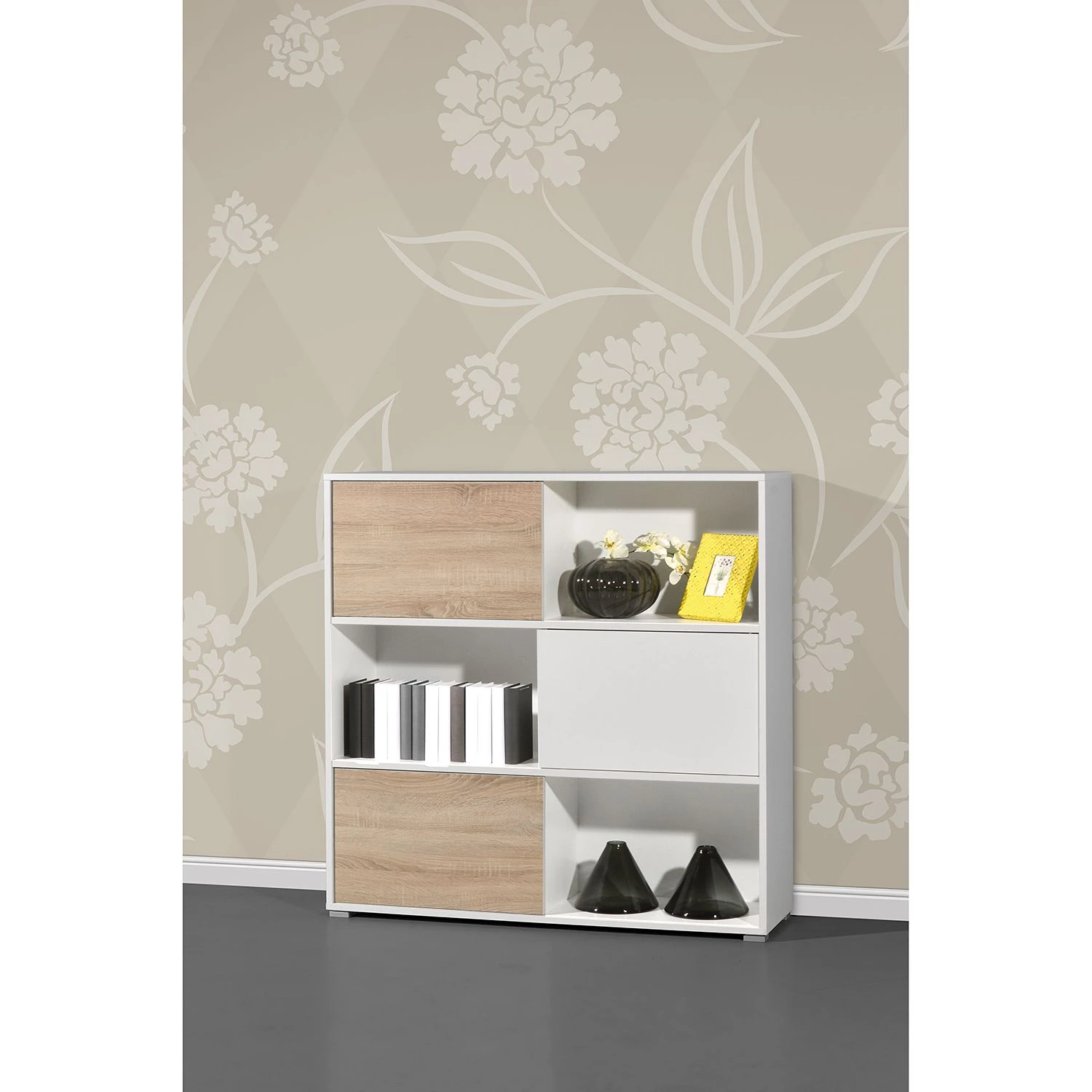 Germania Schiebetürenregal Mingle II - Weiß/Eiche Sonoma Dekor 14 Germania Schiebetürenregal Mingle II - Weiß/Eiche Sonoma Dekor – Bild 14