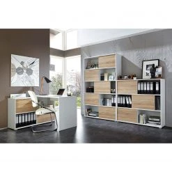 Germania Schiebetürenregal Mingle II - Weiß/Eiche Sonoma Dekor 24 Germania Schiebetürenregal Mingle II - Weiß/Eiche Sonoma Dekor -Wohnzimmermöbel boutique en ligne schiebetuerenregal mingle ii weiss eiche sonoma dekor 5035820