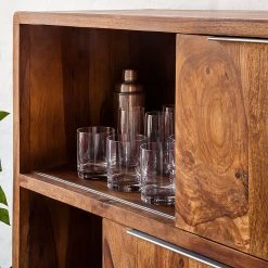 Ars Natura Schiebetürenregal Trangle - Sheesham massiv -Wohnzimmermöbel boutique en ligne schiebetuerenregal trangle sheesham massiv 676046