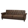 Ars manufacti Schlafsofa Brampton - Microfaser - Braun
