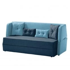 Mørteens Schlafsofa Divri Webstoff - Marineblau / Aqua