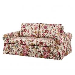 Mooved Schlafsofa Latina XII - Webstoff Beige / Rot - Breite: 165 cm