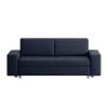 Chillout by Franz Fertig Schlafsofa Plaza Echtleder - Dunkelblau - Breite: 178 cm - Keine Funktion