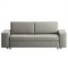 Chillout by Franz Fertig Schlafsofa Plaza Echtleder - Grau - Breite: 228 cm - Keine Funktion