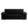 Chillout by Franz Fertig Schlafsofa Plaza Echtleder - Schwarz - Breite: 192 cm - Armlehne verstellbar