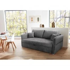 Home Design Schlafsofa Billimora Microfaser - Grau - Breite: 228 cm -Wohnzimmermöbel boutique en ligne schlafsofa sinderby microfaser grau 228 cm 4295148