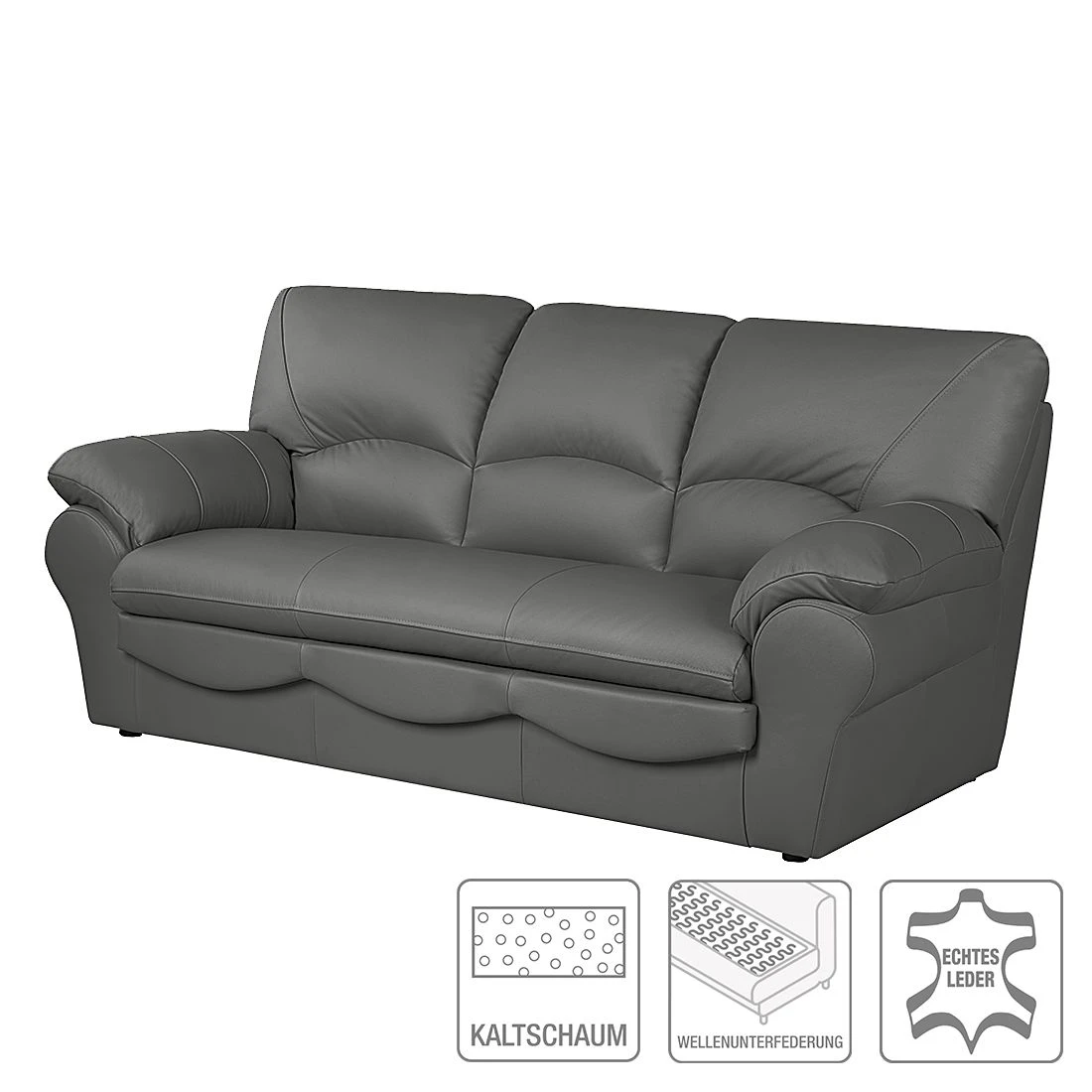 Modoform Schlafsofa Torsby - Echtleder Anthrazit 2 Modoform Schlafsofa Torsby - Echtleder Anthrazit – Bild 2
