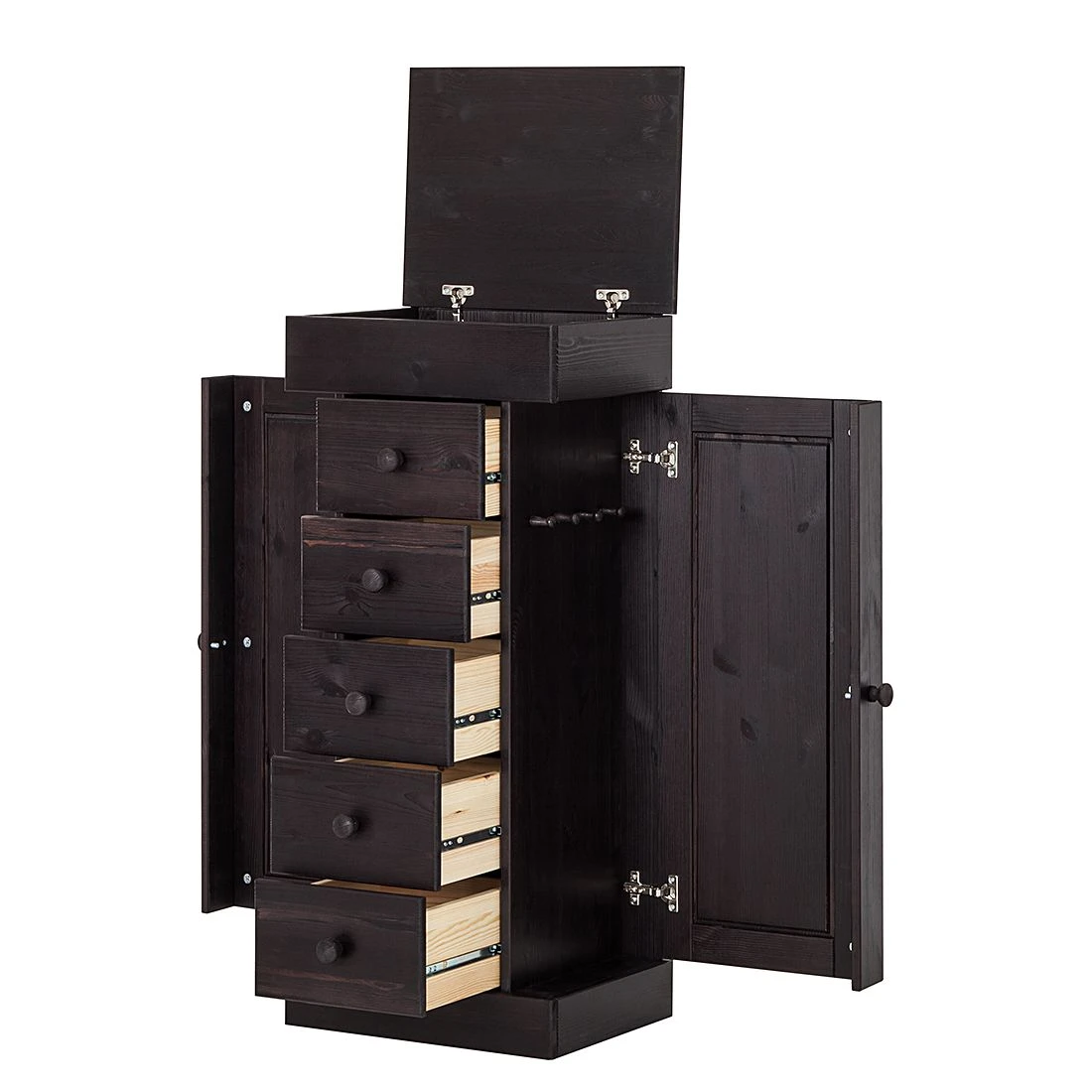 Maison Belfort Schmuckschrank Amata - Kiefer massiv - Havanna 2 Maison Belfort Schmuckschrank Amata - Kiefer massiv - Havanna – Bild 2