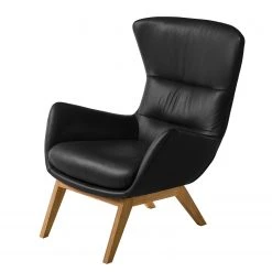 Studio Copenhagen Sessel Hepburn I - Echtleder Neka: Schwarz - Eiche Dunkel -Wohnzimmermöbel boutique en ligne sessel hepburn echtleder echtleder neka schwarz 5024148
