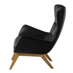 Studio Copenhagen Sessel Hepburn I - Echtleder Neka: Schwarz - Eiche Dunkel -Wohnzimmermöbel boutique en ligne sessel hepburn echtleder echtleder neka schwarz 5024156