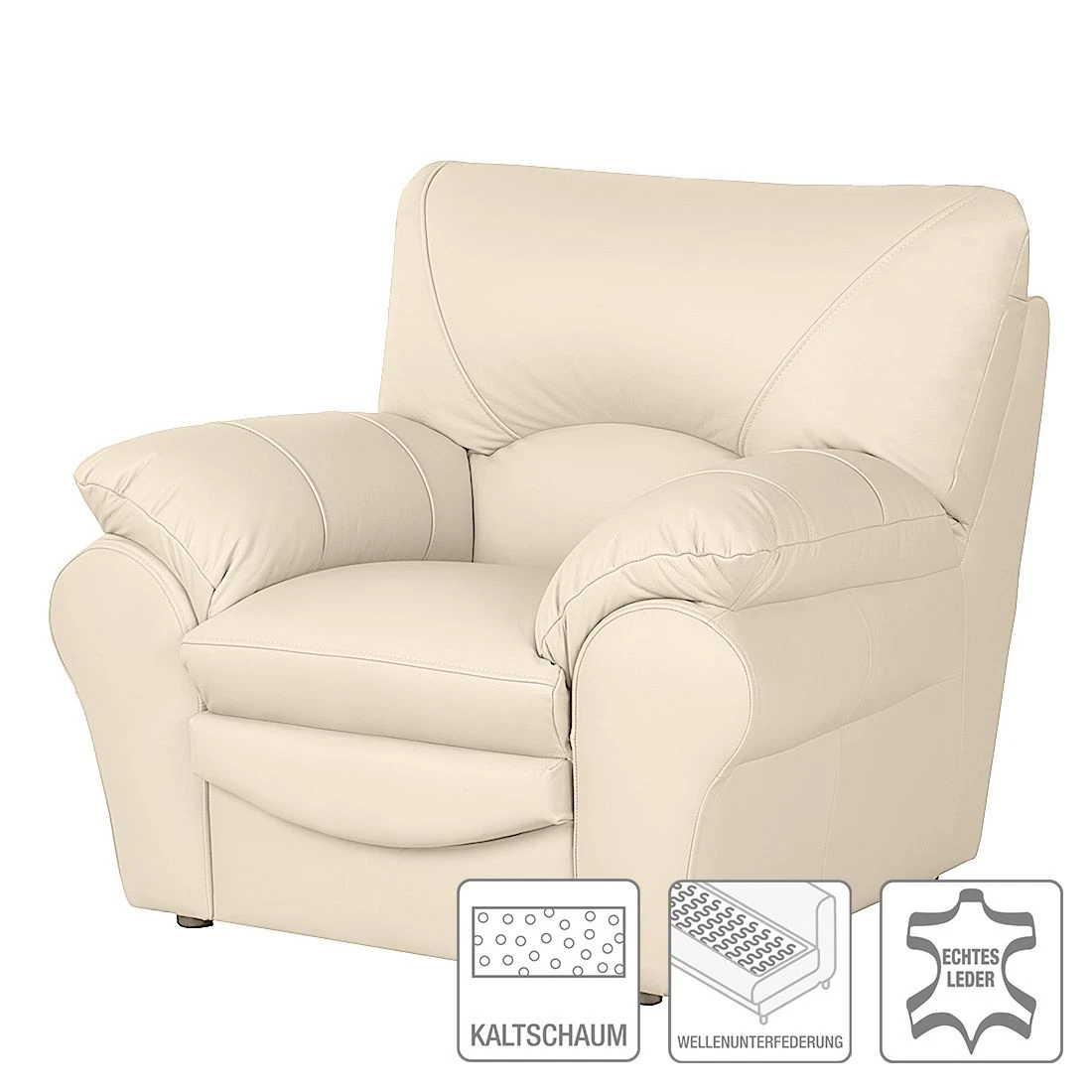 Modoform Sessel Torsby - Echtleder Beige 2 Modoform Sessel Torsby - Echtleder Beige – Bild 2