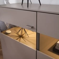 GWINNER Sideboard Anzio - Matt Fango / Balkeneiche - Mit Beleuchtung -Wohnzimmermöbel boutique en ligne sideboard anzio mit beleuchtung matt fango balkeneiche 4626260