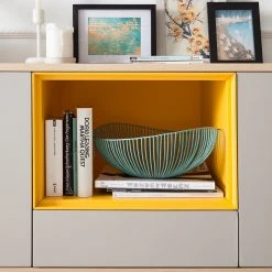 Studio Copenhagen Sideboard Caspito - Hellgrau / Eiche -Wohnzimmermöbel boutique en ligne sideboard caspito hellgrau eiche 4373652