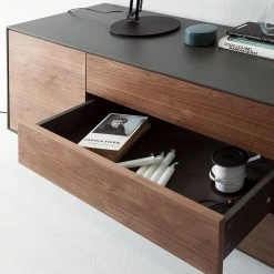 Eva Padberg Collection Sideboard Payara - Echtholzfurnier - Walnuss / Anthrazit -Wohnzimmermöbel boutique en ligne sideboard payara walnuss schwarz 4372584