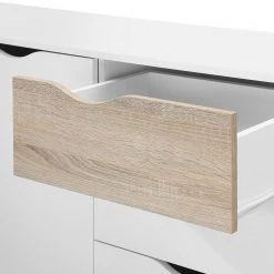 Mørteens Sideboard Sunndal - Gummibaum teilmassiv - Weiß / Eiche Hell -Wohnzimmermöbel boutique en ligne sideboard sunndal gummibaum teilmassiv weiss eiche dekor 4753660