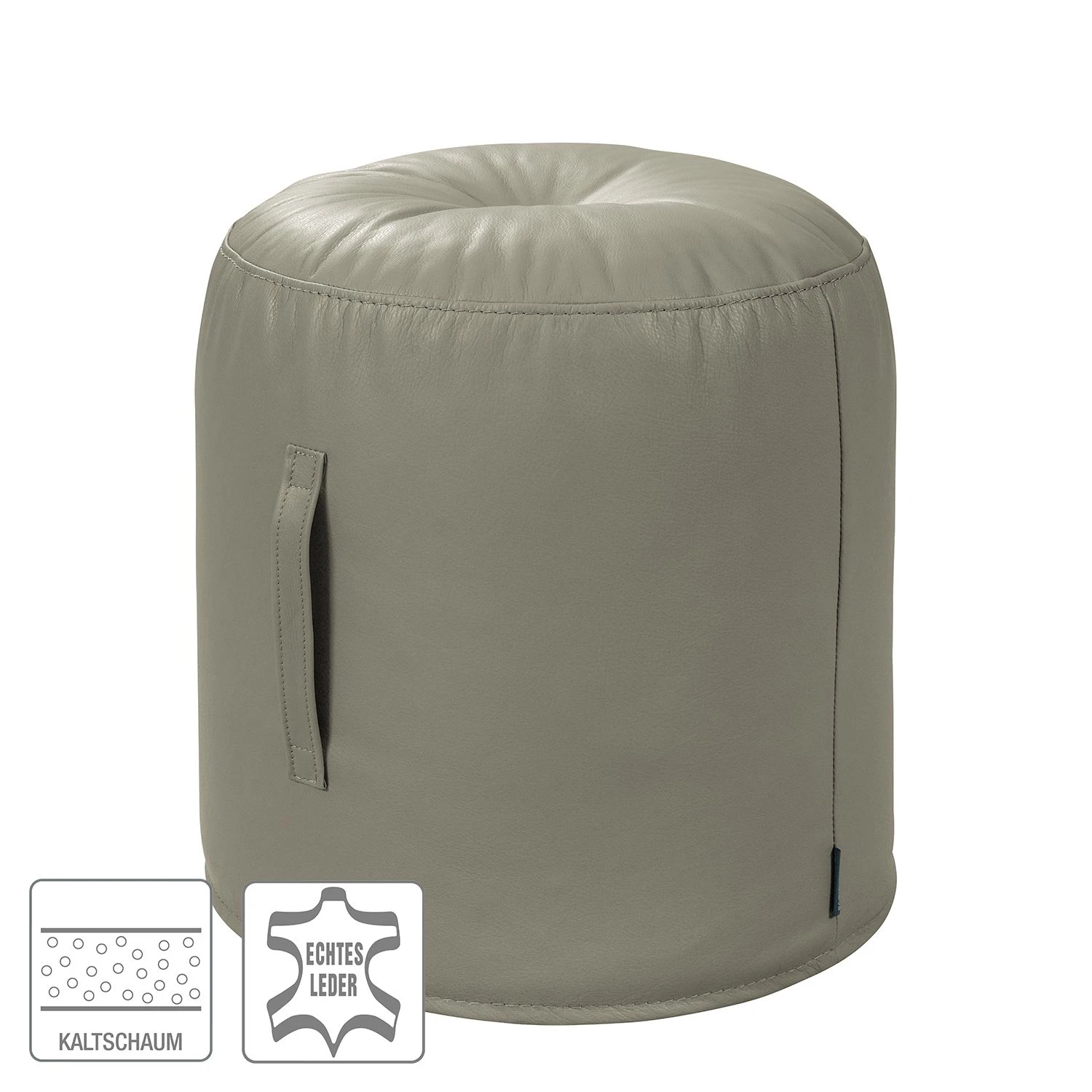 Says Who Sitzhocker Cilaos Echtleder - Grau 2 Says Who Sitzhocker Cilaos Echtleder - Grau – Bild 2