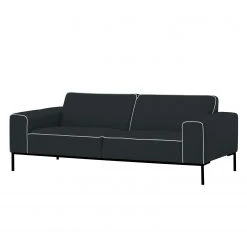 Studio Copenhagen Sofa Ampio Duo (3-Sitzer) Webstoff - Stoff Floreana: Anthrazit - Schwarz