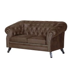 Ars manufacti Sofa Benavente (2-Sitzer) - Antiklederoptik Dunkelbraun