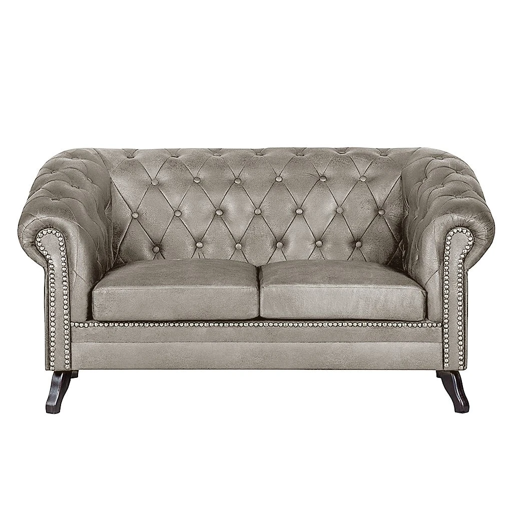 Ars manufacti Sofa Benavente (2-Sitzer) - Antiklederoptik Silber 2 Ars manufacti Sofa Benavente (2-Sitzer) - Antiklederoptik Silber – Bild 2