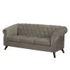 Jack & Alice Sofa Benavente I (3-Sitzer) Microfaser - Steingrau